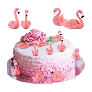 25 piezas de decoración de pastel de flamenco mini figuras_1