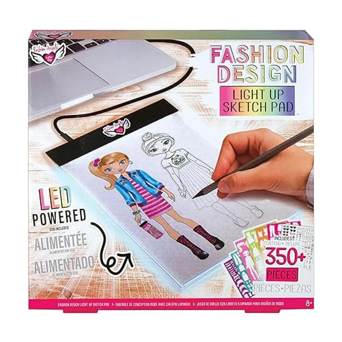Fashion Angels Bloc de bocetos con luz de diseño de moda_2