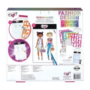 Fashion Angels Bloc de bocetos con luz de diseño de moda_3