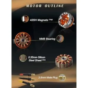 D3536 Motor sin escobillas de 1450 KV motor eléctrico_3