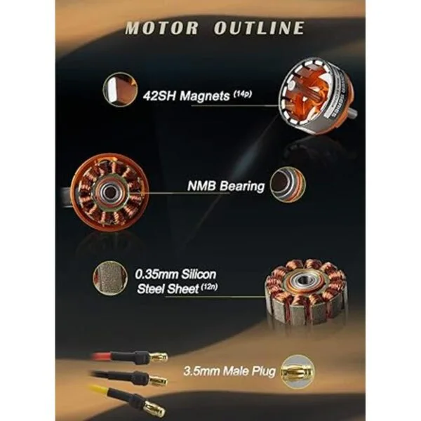 D3536 Motor sin escobillas de 1450 KV motor eléctrico_3