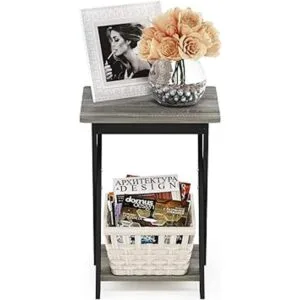 FURINNO Mesa auxiliar entrecruzada moderna y sencilla_5