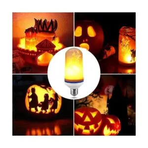 Munetoshi 3 bombillas LED de fuego E26 4 modos de luz de