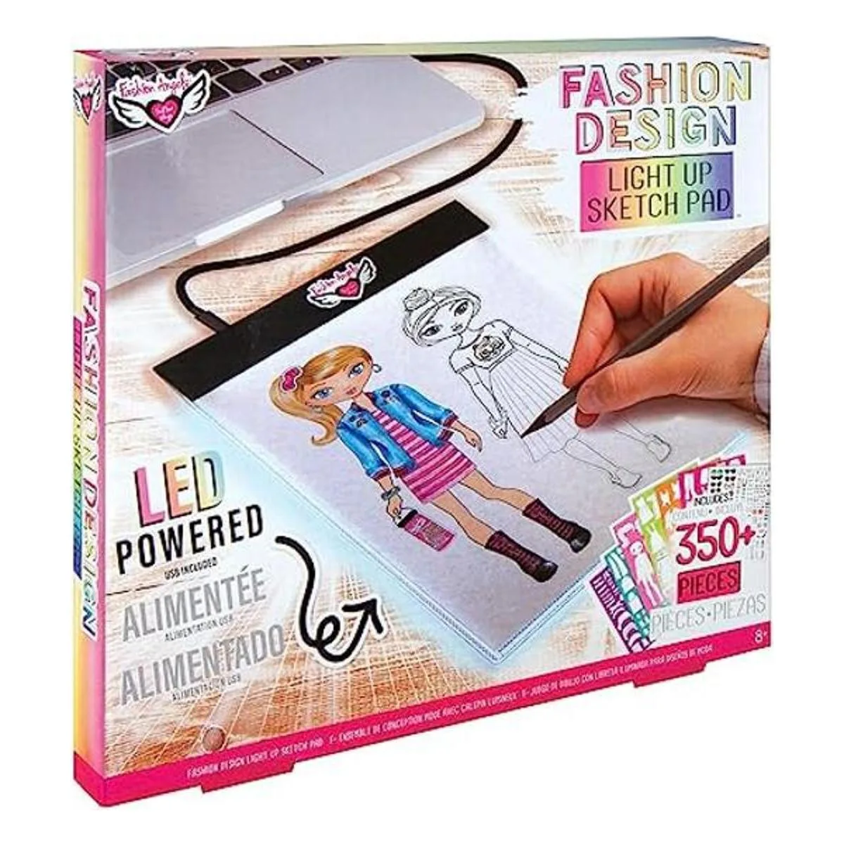 Fashion Angels Bloc de bocetos con luz de diseño de moda_1