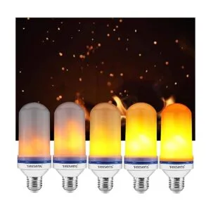 Munetoshi 3 bombillas LED de fuego E26 4 modos de luz de