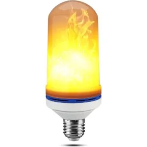 Munetoshi 3 bombillas LED de fuego E26 4 modos de luz de