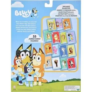 El juego de cartas 5 en 1 de Bluey incluye 53 cartas_6