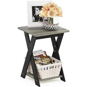 FURINNO Mesa auxiliar entrecruzada moderna y sencilla_4