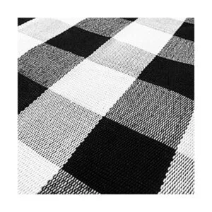 Alfombra a cuadros en blanco y negro Alfombra de algodón