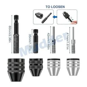 4 pedazos de taladro sin llave 14 18 116 pulgadas