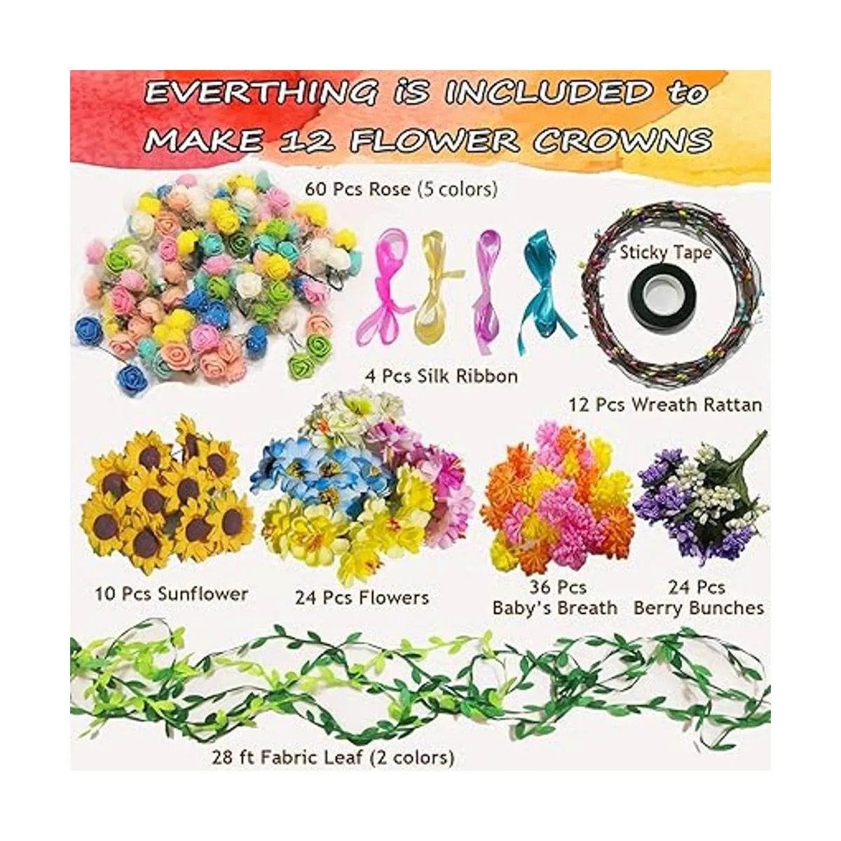 Kit de manualidades de coronas de flores haz tu propia_2