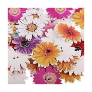 MSCFTFB 100 botones de madera en forma de flor de 1_3