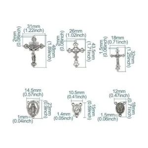 Pandahall Colgante de cruz de aleación de plata envejecida_6