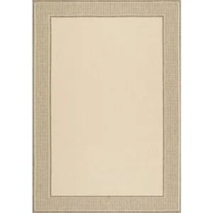 Alfombra para exteriores con borde gris nuLOOM Beige_3