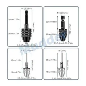 4 pedazos de taladro sin llave 14 18 116 pulgadas