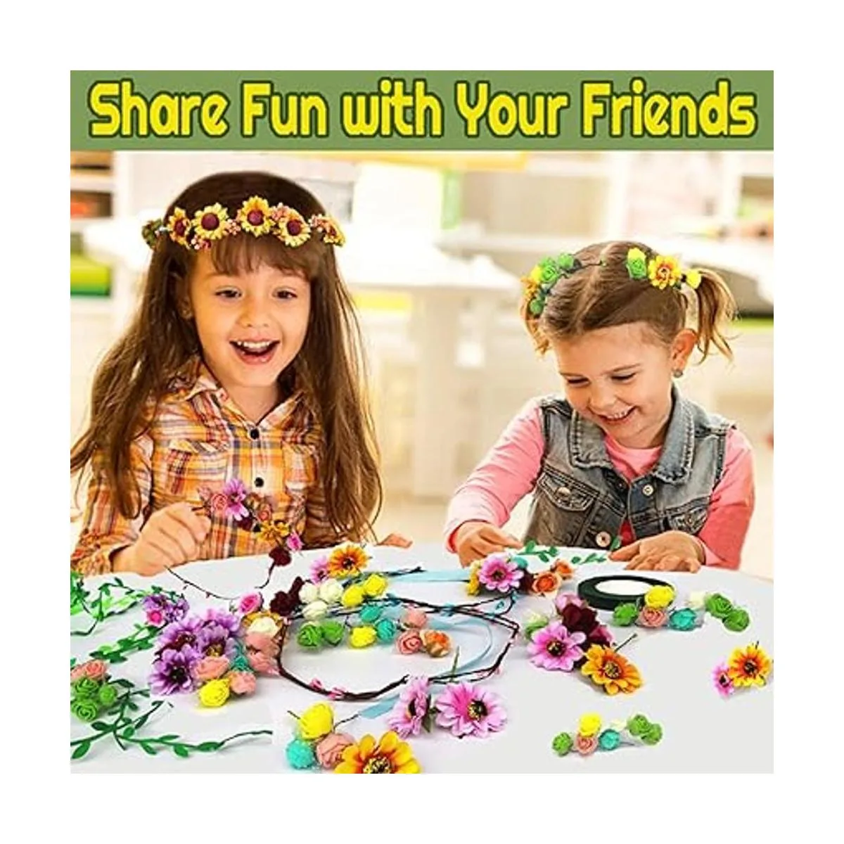 Kit de manualidades de coronas de flores haz tu propia_4