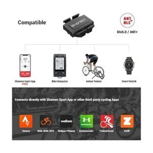 Sensor de velocidad y cadencia SHANREN Bluetooth ANT_4