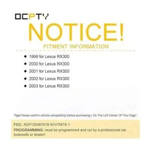 OCPTY 1 llavero de control remoto sin llave sin cortar_2