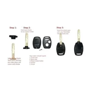 Horande Funda de repuesto para llave de coche Honda Civic_4