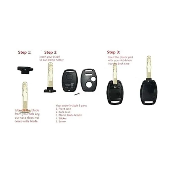 Horande Funda de repuesto para llave de coche Honda Civic_4