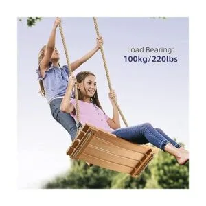 PELLOR Asiento de columpio colgante de madera de haya para_5