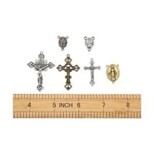 Pandahall Colgante de cruz de aleación de plata envejecida_5