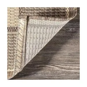 Alfombra para exteriores con borde gris nuLOOM Beige_5