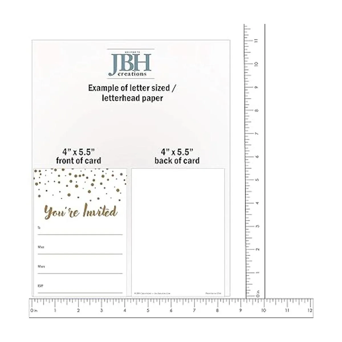 Brillantes invitaciones de fiesta con lunares dorados_5