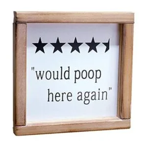 SIMPLY ANI Letrero de baño divertido con texto en inglés