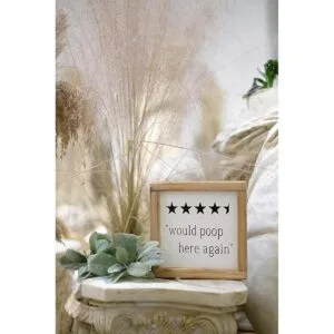 SIMPLY ANI Letrero de baño divertido con texto en inglés