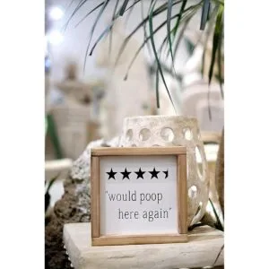 SIMPLY ANI Letrero de baño divertido con texto en inglés