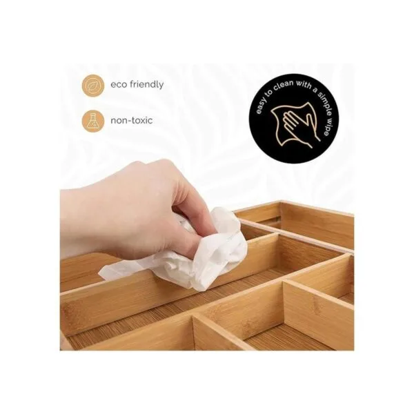 Organizador de cajones de cocina de bambú ajusta_6