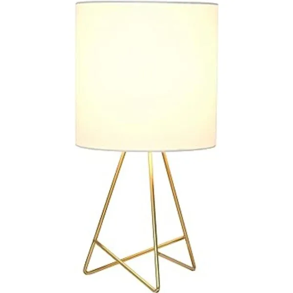 Simple Designs LT2066GDW Lámpara de mesa con pantalla de_2