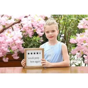 SIMPLY ANI Letrero de baño divertido con texto en inglés