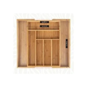 Organizador de cajones de cocina de bambú ajusta_2