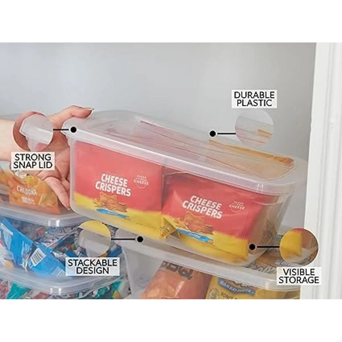 Rubbermaid Cleverstore Recipientes de plástico apilables_5