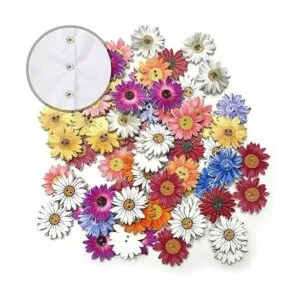 MSCFTFB 100 botones de madera en forma de flor de 1_5