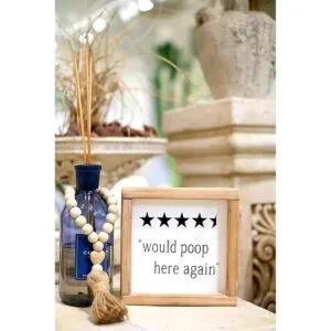 SIMPLY ANI Letrero de baño divertido con texto en inglés