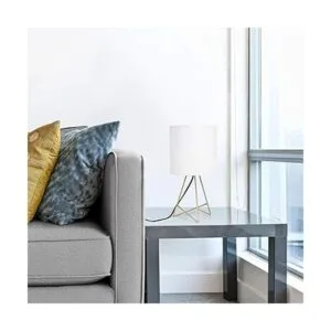 Simple Designs LT2066GDW Lámpara de mesa con pantalla de_6