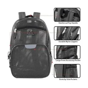 Mochilas plegables de malla para adultos escuela playa_2