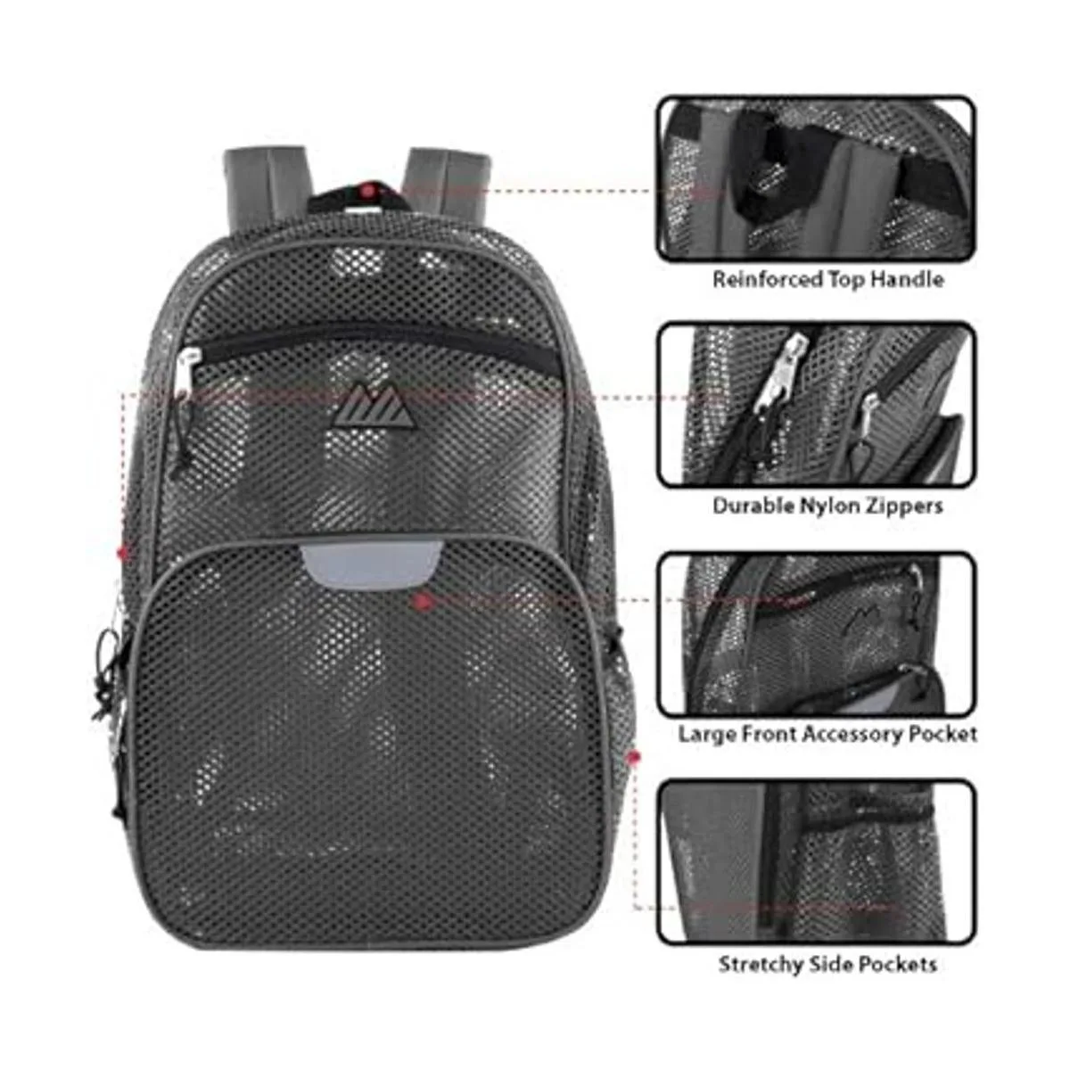 Mochilas plegables de malla para adultos escuela playa_2