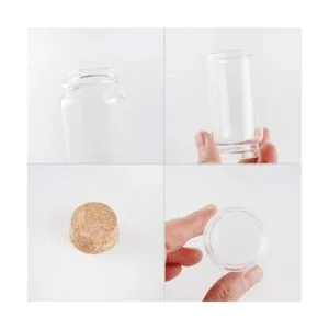 JIUYUE 55 botellas pequeñas de corcho de vidrio de 1.0 fl_3