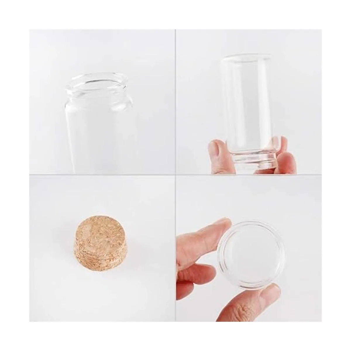 JIUYUE 55 botellas pequeñas de corcho de vidrio de 1.0 fl_3