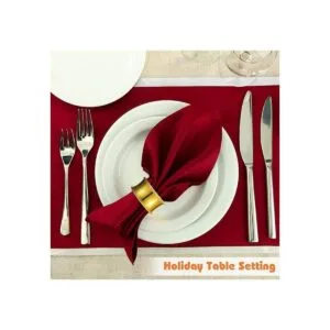 Servilletas de metal con diamantes de imitación delicada_4