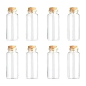 JIUYUE 55 botellas pequeñas de corcho de vidrio de 1.0 fl_1