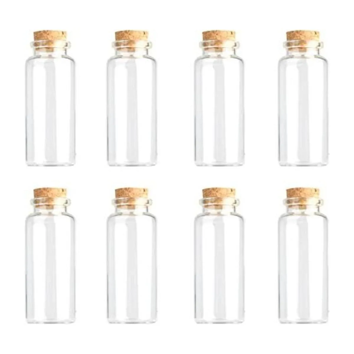 JIUYUE 55 botellas pequeñas de corcho de vidrio de 1.0 fl_1