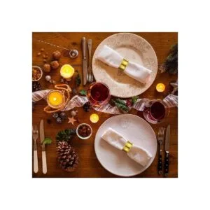 Servilletas de metal con diamantes de imitación delicada_3