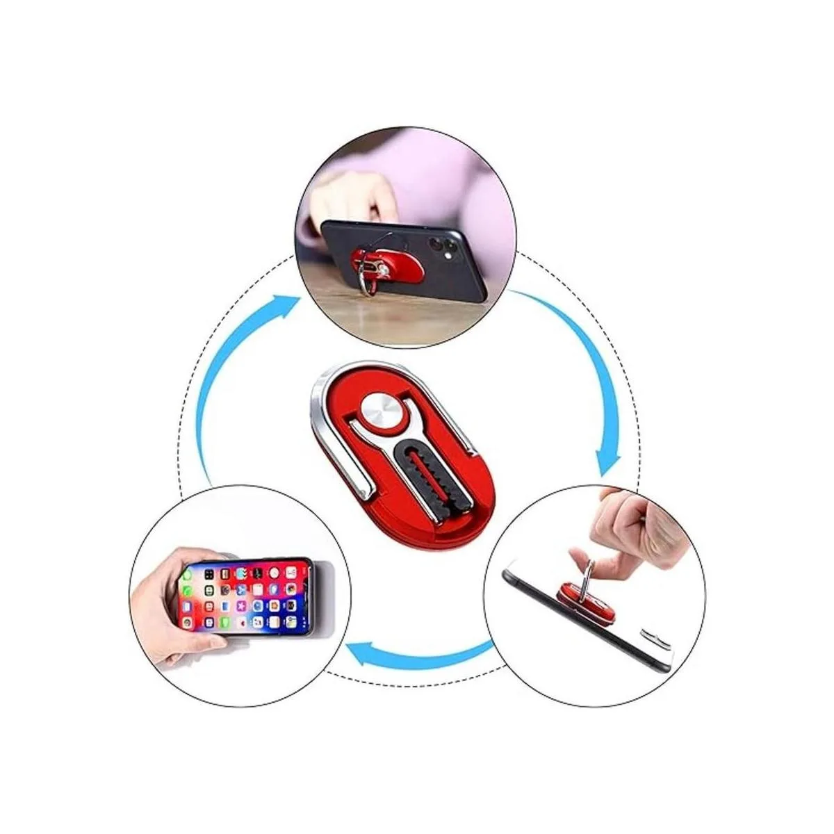 Soporte multiusos 3 en 1 para teléfono móvil con rotación_4