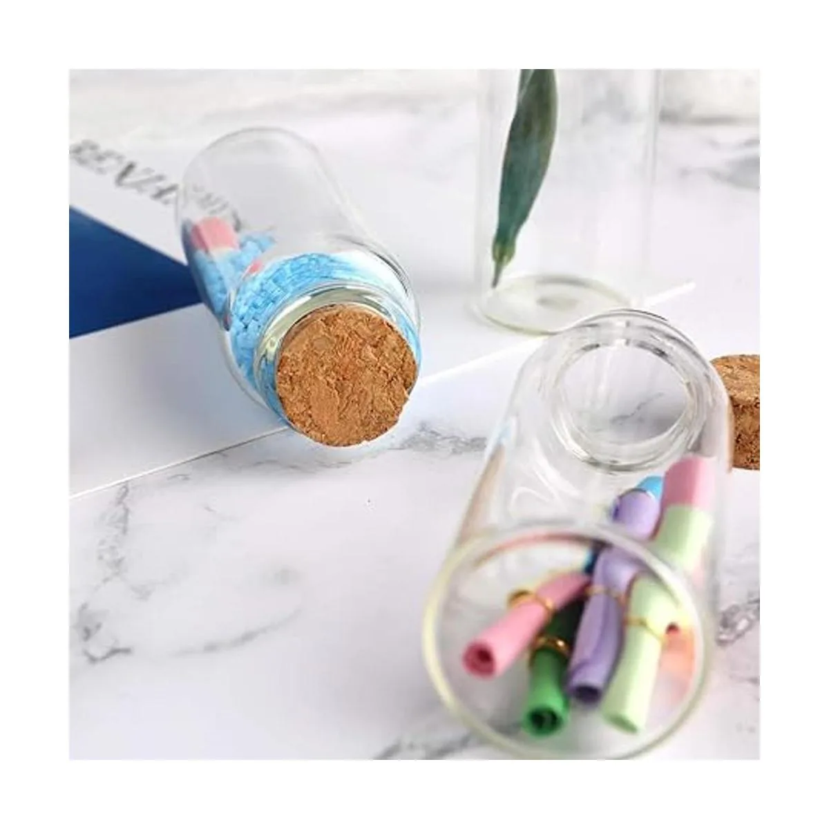 JIUYUE 55 botellas pequeñas de corcho de vidrio de 1.0 fl_5