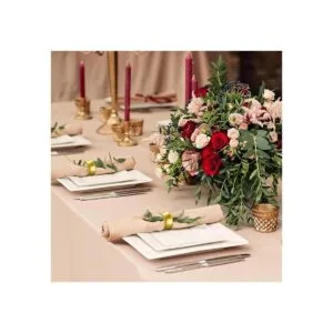 Servilletas de metal con diamantes de imitación delicada_5